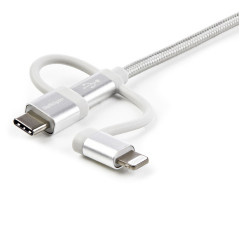 StarTech.com Cavo di ricarica multiplo USB da 1m - Adattatore da USB a Micro-USB o USB-C o Lightning per iPhone   iPad   iPod  