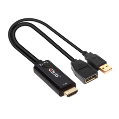 CLUB3D HDMI 2.0 TO DISPLAYPORT 1.2 4K60HZ HDR M F ACTIVE ADAPTER Nero