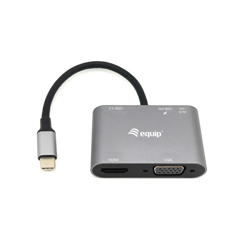 Equip 133483 replicatore di porte e docking station per laptop Cablato USB 3.2 Gen 1 (3.1 Gen 1) Type-C Nero, Grigio