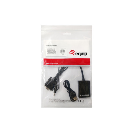 Equip 119038 cavo e adattatore video 0,2 m VGA (D-Sub) + 3.5mm DVI-D + USB Nero