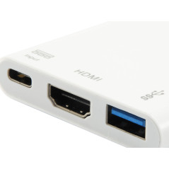 Equip 133461 replicatore di porte e docking station per laptop USB 3.2 Gen 1 (3.1 Gen 1) Type-C Bianco