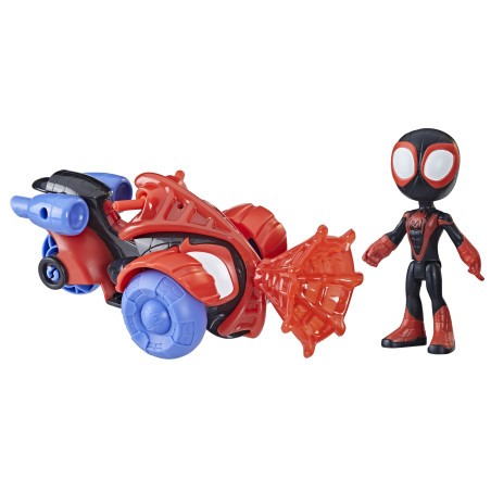 Marvel Spidey e I Suoi Fantastici Amici, set Techno Racer di Miles Morales: Spider-Man, action figure con veicolo e accessorio,