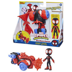 Marvel Spidey e I Suoi Fantastici Amici, set Techno Racer di Miles Morales  Spider-Man, action figure con veicolo e accessorio,