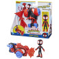 Marvel Spidey e I Suoi Fantastici Amici, set Techno Racer di Miles Morales: Spider-Man, action figure con veicolo e accessorio,