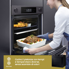 Samsung NV7B4440VBB Forno ad incasso Dual Cook Serie 4 76 L A+ Black Inox