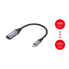 Equip 133492 cavo e adattatore video 0,15 m USB tipo-C HDMI Nero, Grigio