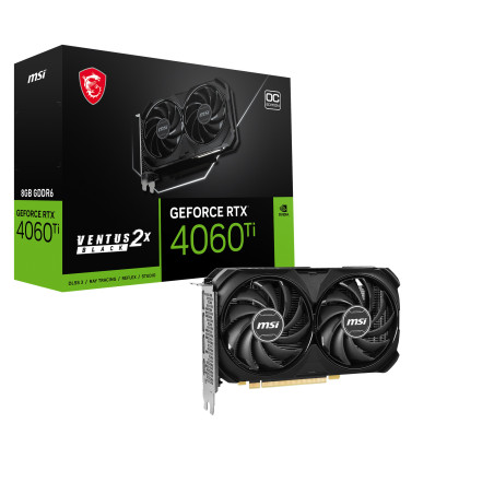 MSI VENTUS GeForce RTX 4060 Ti 2X BLACK 8G OC NVIDIA 8 GB GDDR6