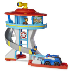 PAW Patrol Quartier Generale, Set di gioco Torre di Controllo, 2 Personaggi di Chase, auto della polizia di Chase e accessori,