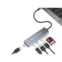 Conceptronic DONN23G replicatore di porte e docking station per laptop Cablato USB 3.2 Gen 1 (3.1 Gen 1) Type-C Grigio