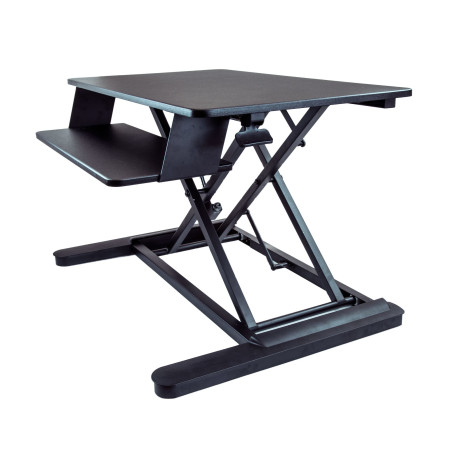 StarTech.com Standing desk per due monitor con vassoio per tastiera - Convertitore per scrivania regolabile in altezza - Ampia