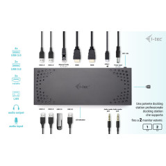 i-tec USB 3.0   USB-C   Thunderbolt Dual Display Docking Station + Power Delivery 100W