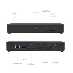 i-tec TB3CDUALDPDOCKPD replicatore di porte e docking station per laptop Cablato Thunderbolt 3 Nero