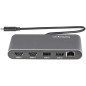 StarTech.com Mini Dock Thunderbolt 3 - Docking Station Portatile per Doppio Monitor HDMI 4K 60Hz, Hub 2x USB-A (3.0/2.0), GbE -