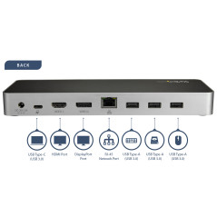 StarTech.com Docking Station USB-C per portatili a doppia uscita Video Dual-4K - USB Power Deliver 60W - Lettore Scheda Memoria