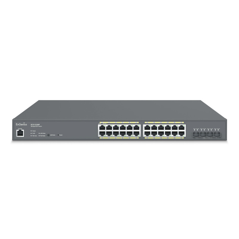 EnGenius ECS1528P switch di rete Gestito L2+ Gigabit Ethernet (10/100/1000) Supporto Power over Ethernet (PoE) Grigio