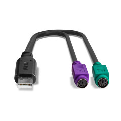 Lindy 42651 adattatore per inversione del genere dei cavi USB A 1.1 2 x Mini-DIN 6 Pin Nero