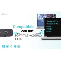 i-tec USB 3.0   USB-C   Thunderbolt Dual Display Docking Station + Power Delivery 100W