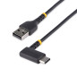 StarTech.com Cavo da USB-A a USB-C a 90° da 1m - Cavetto di Ricarica Veloce USB Tipo C per uso intensivo - Cavo Dati da USB 2.0