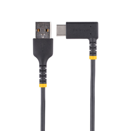 StarTech.com Cavo da USB-A a USB-C a 90° da 1m - Cavetto di Ricarica Veloce USB Tipo C per uso intensivo - Cavo Dati da USB 2.0