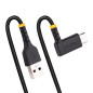 StarTech.com Cavo da USB-A a USB-C a 90° da 1m - Cavetto di Ricarica Veloce USB Tipo C per uso intensivo - Cavo Dati da USB 2.0