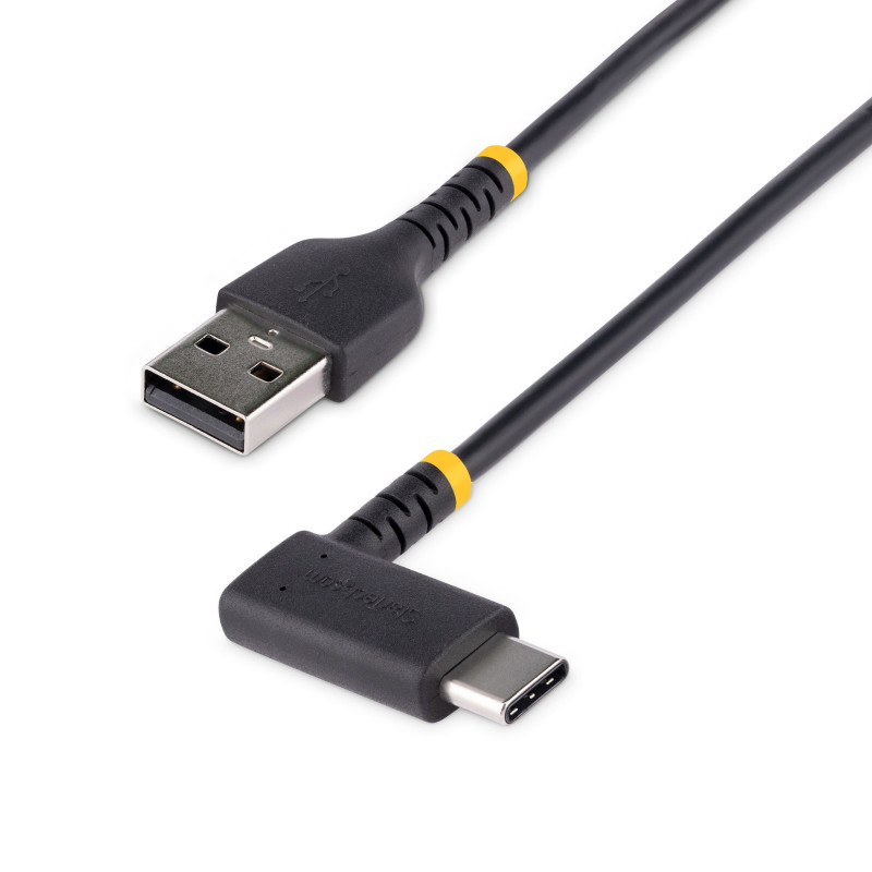 StarTech.com Cavo da USB-A a USB-C a 90° da 30cm - Cavetto di Ricarica Veloce USB Tipo C per uso intensivo - Cavo Dati da USB