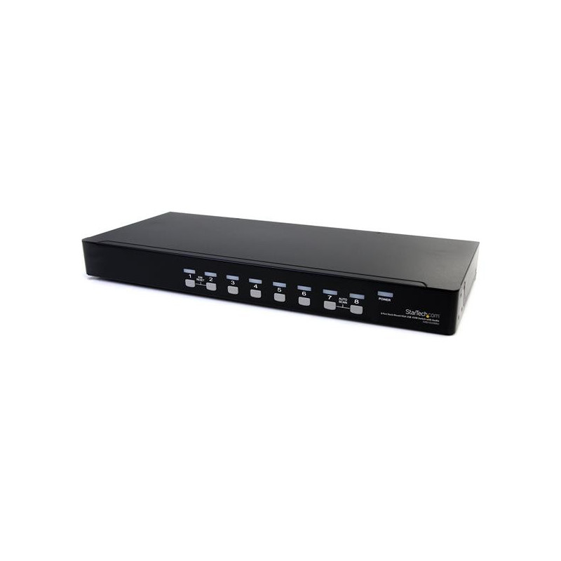 StarTech.com Switch KVM VGA USB a 8 porte montabile su rack con audio (cavi audio inclusi)