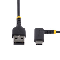 StarTech.com Cavo da USB-A a USB-C a 90° da 30cm - Cavetto di Ricarica Veloce USB Tipo C per uso intensivo - Cavo Dati da USB