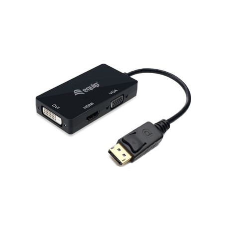 Equip 133441 cavo e adattatore video 0,24 m DisplayPort DVI-D + VGA (D-Sub) + HDMI Nero