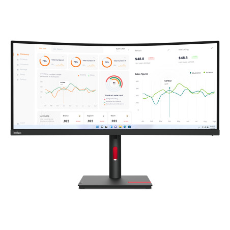 Lenovo ThinkVision T34w-30 LED display 86,4 cm (34") 3440 x 1440 Pixel Wide Quad HD Nero