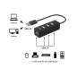 Equip 128955 hub di interfaccia USB 2.0 480 Mbit/s Nero