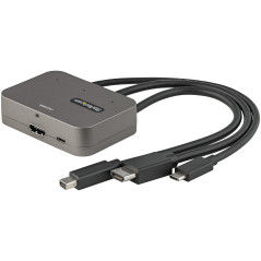 StarTech.com Adattatore Multiporta a HDMI 3-in-1 - Convertitore da USB-C, HDMI o Mini DisplayPort a HDMI per sala conferenze 4K