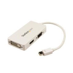 StarTech.com Adattatore Mini DisplayPort a HDMI, DVI & VGA - Convertitore mDP per macbook 3 in 1 - bianco