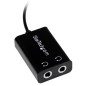 StarTech.com Addatore cavo splitter mini jack per auricolari slim nero - 3,5 mm maschio a 2 x 3,5 mm femmina