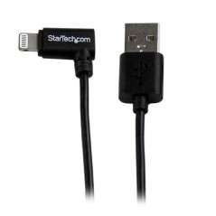 StarTech.com Cavo connettore ad angolo lightning a 8 pin Apple a USB nero da 2 m per iPhone iPod iPad