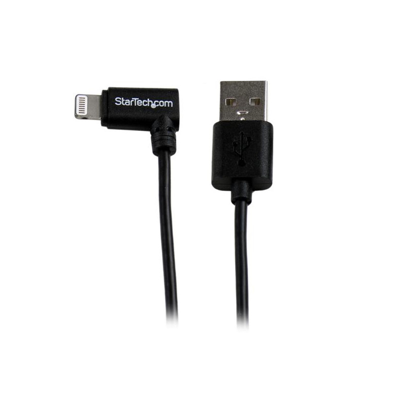 StarTech.com Cavo connettore ad angolo lightning a 8 pin Apple a USB nero da 2 m per iPhone/iPod/iPad