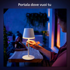 Philips Hue White and Color ambiance Go Lampada Smart da Tavolo Ricaricabile Bianca Wireless