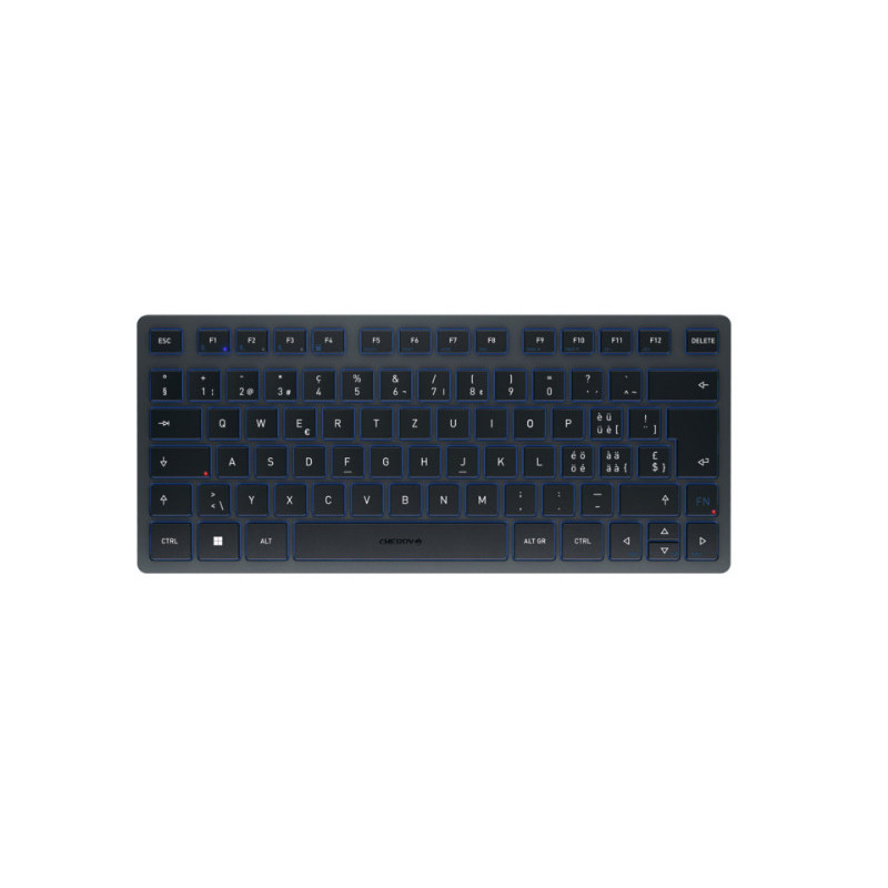 CHERRY KW 7100 MINI BT tastiera Universale Bluetooth QWERTZ Svizzere Blu