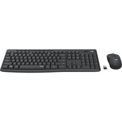 Logitech MK295 Silent Wireless Combo tastiera Mouse incluso Ufficio RF Wireless AZERTY Belga Grafite