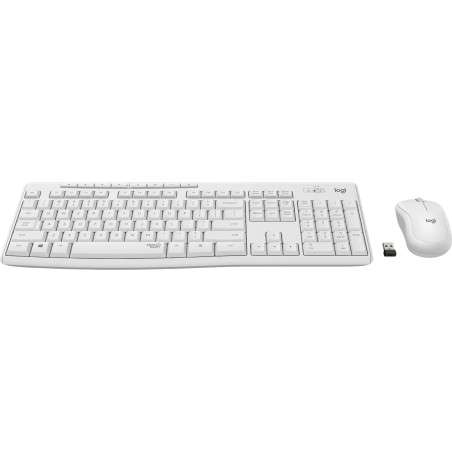 Logitech MK295 Silent Wireless Combo tastiera Mouse incluso Ufficio USB QWERTY Spagnolo Bianco