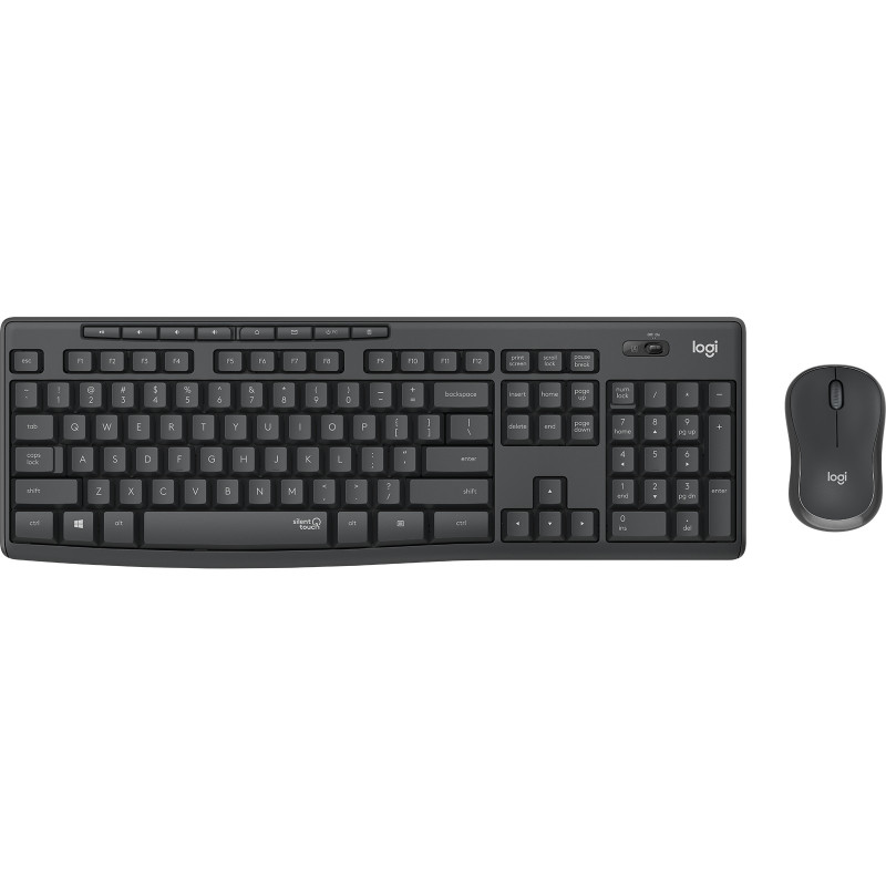 Logitech MK295 Silent Wireless Combo tastiera Mouse incluso Ufficio USB QWERTY Spagnolo Grafite