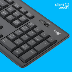 Logitech MK295 Silent Wireless Combo tastiera Mouse incluso Ufficio USB QWERTY US International Grafite