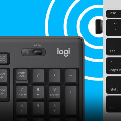 Logitech MK295 Silent Wireless Combo tastiera Mouse incluso Ufficio USB QWERTY US International Grafite