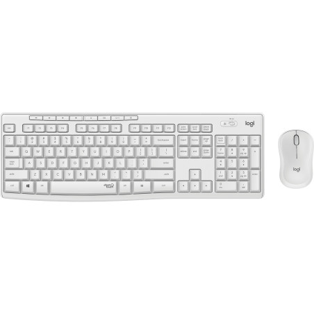 Logitech MK295 Silent Wireless Combo tastiera Mouse incluso Ufficio RF Wireless QWERTY Nordic Bianco