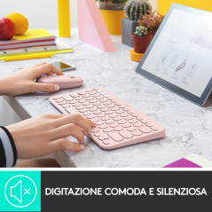 Logitech K380 Multi-Device Tastiera Bluetooth Wireless, Design Easy-Switch, Sottile, Portatile, 2 Anni di Batteria, Funziona