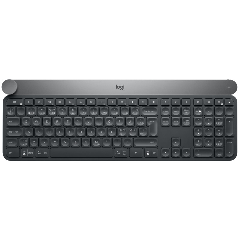 Logitech Craft Advanced keyboard with creative input dial tastiera Universale RF senza fili + Bluetooth QWERTY Nordic Nero,