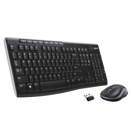 Logitech Wireless Combo MK270 tastiera Mouse incluso Casa RF Wireless QWERTY US International Nero, Argento