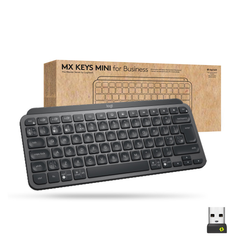 Logitech Mx Keys Mini For Business tastiera Ufficio RF senza fili + Bluetooth QWERTY Inglese Grafite