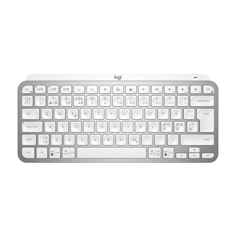 Logitech MX Keys Mini for Business tastiera Ufficio RF senza fili + Bluetooth QWERTY Nordic Alluminio, Bianco