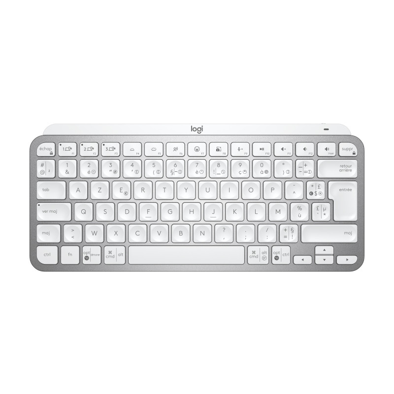 Logitech MX Keys Mini for Business tastiera Ufficio RF senza fili + Bluetooth AZERTY Francese Alluminio, Bianco