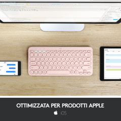 Logitech K380 Tastiera Bluetooth Multidispositivo per Mac, Sottile e Compatta, Easy-Switch fino a 3 Dispositivi, Compatibile